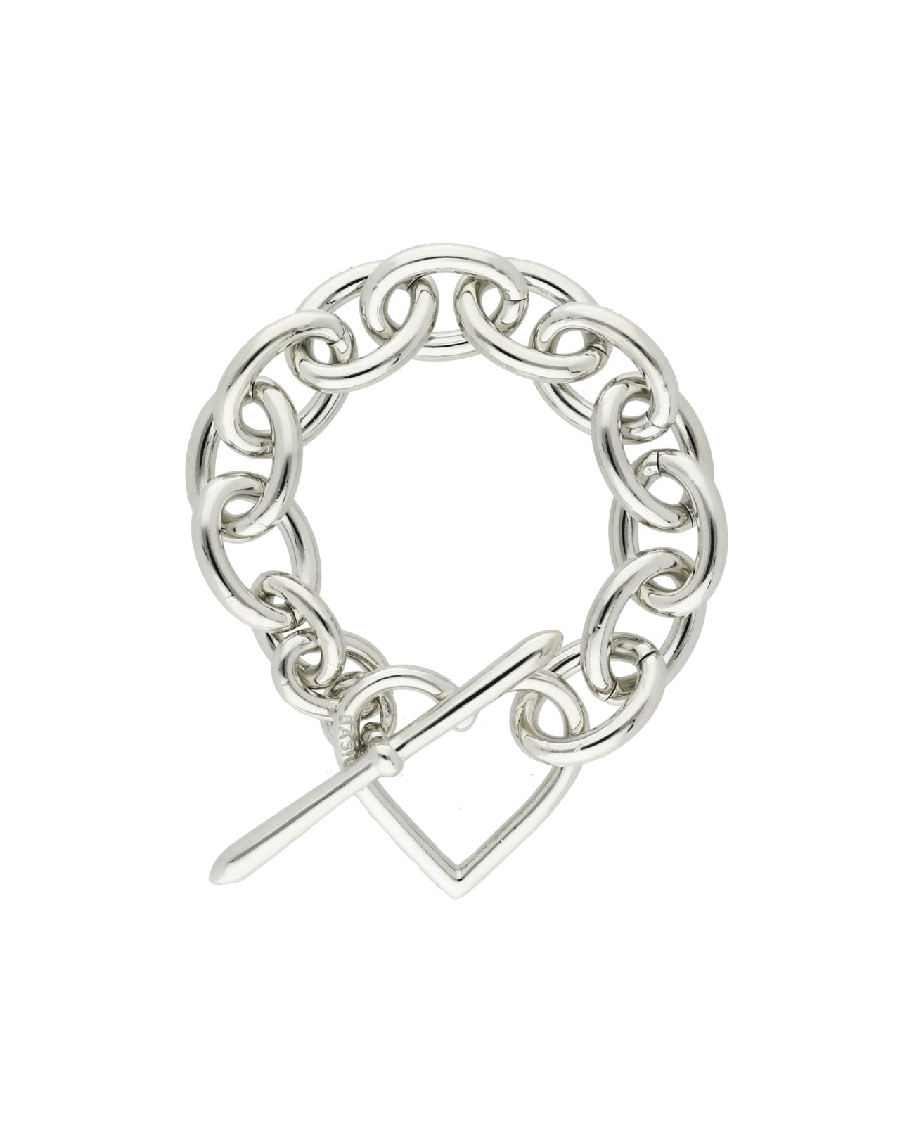 Heart Bracelet (Large Link) - silver