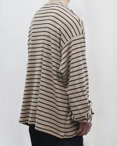 Oversized Stripe Long T-shirt - tannum