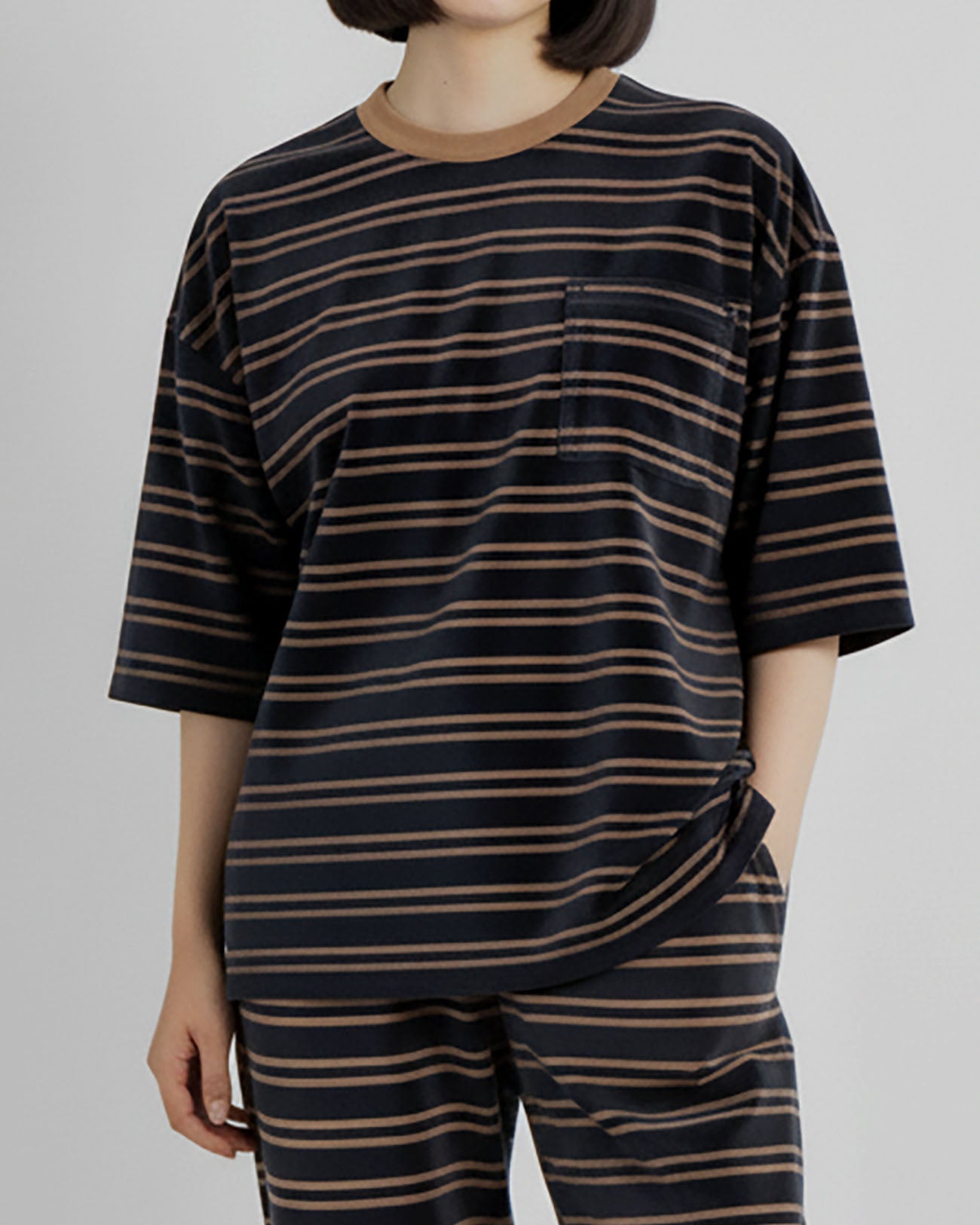 PHEENY | Velvet border S/S - navy – FAB4 ONLINE STORE