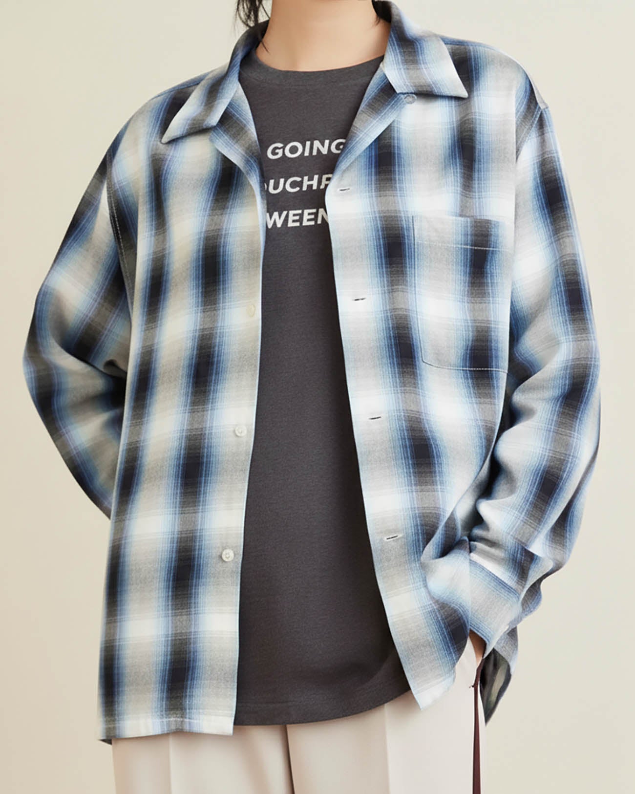 PHEENY | Rayon Ombre Check L/S Shirt (BOYS) - blue – FAB4 ONLINE STORE