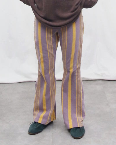 Pile border flared pants - lavender