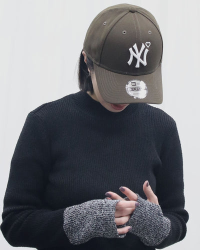 9 FORTY Yankees Heart Embroidery Cap - brown×white