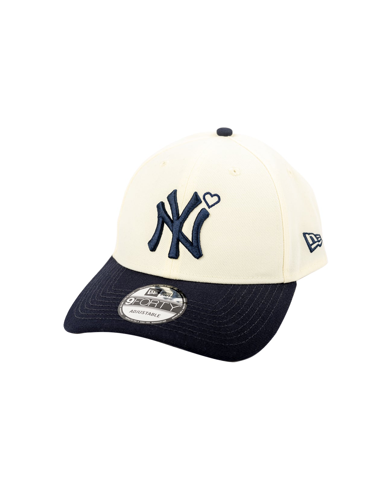 9 FORTY Yankees Heart Embroidery Cap - white×navy