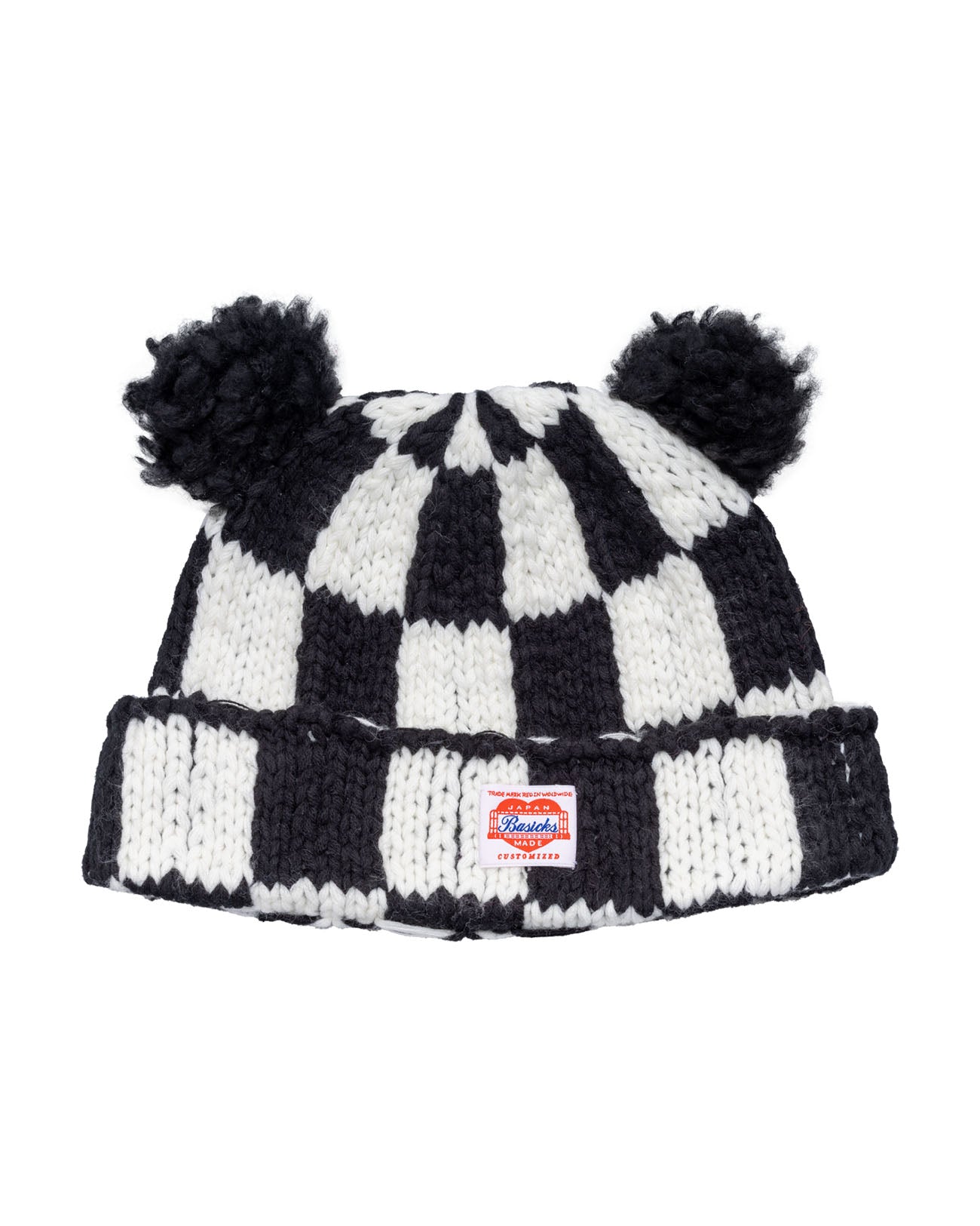 BASICKS | Checkered Flag Bear Beanie - black – FAB4 ONLINE STORE