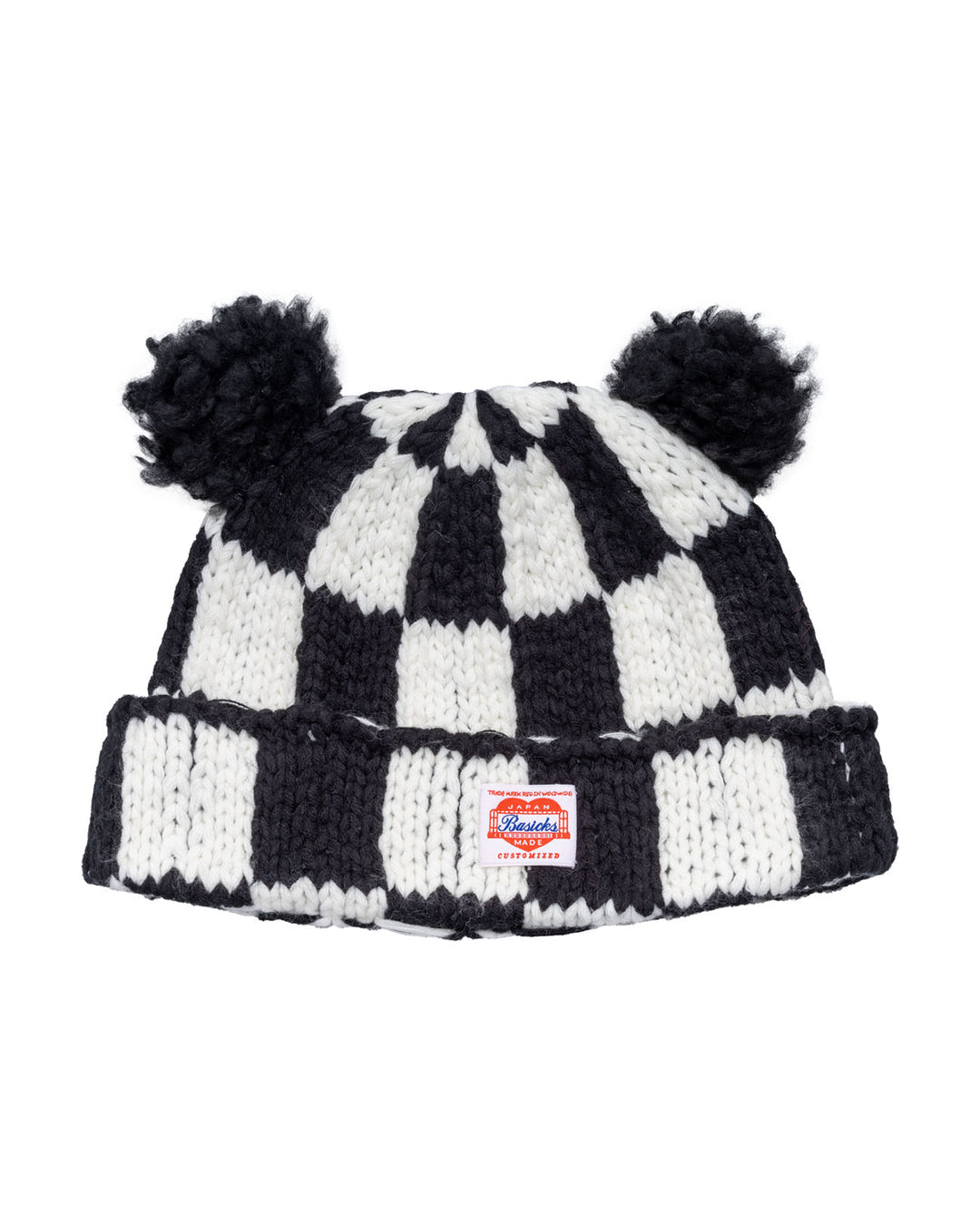 BASICKS | Checkered Flag Bear Beanie - black – FAB4 ONLINE STORE