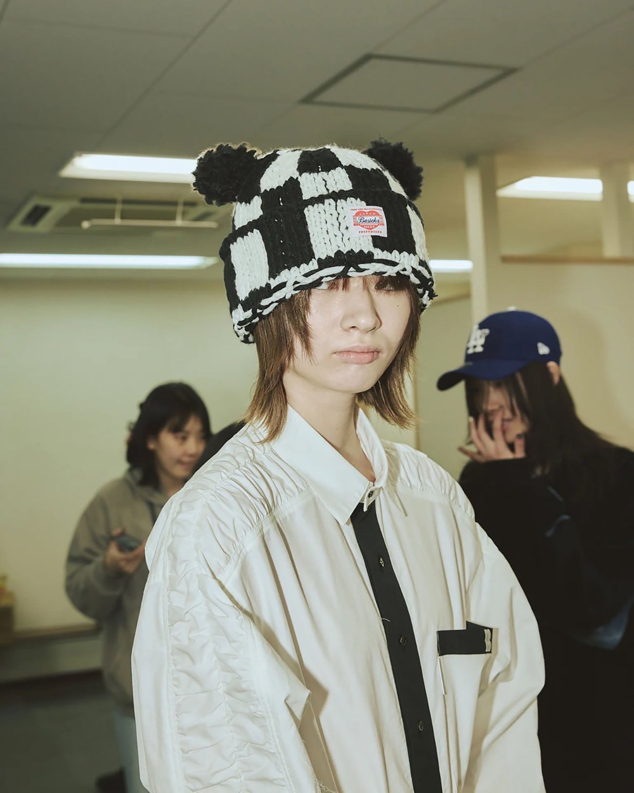 BASICKS | Checkered Flag Bear Beanie - black – FAB4 ONLINE STORE