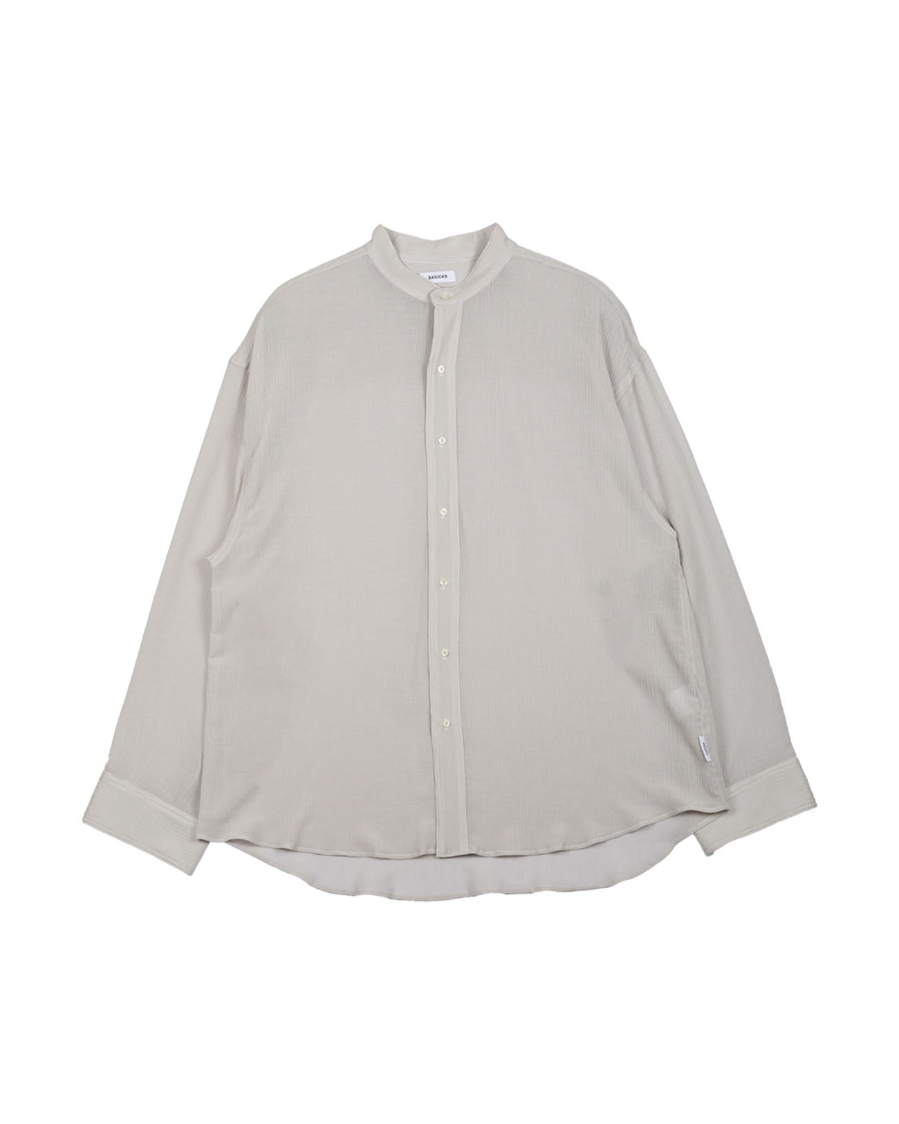 Crepe Stand Collar Shirt - gray