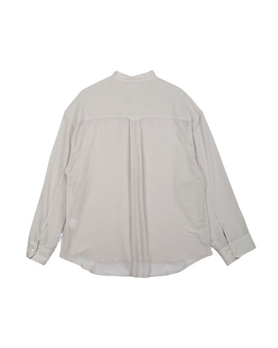 Crepe Stand Collar Shirt - gray