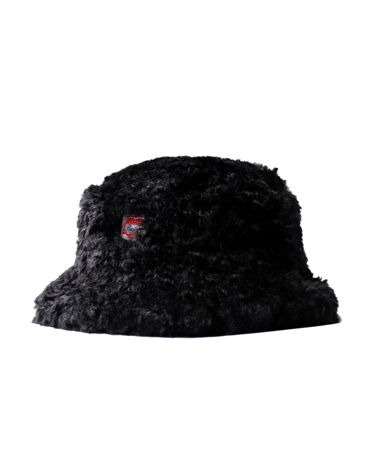 Faux Fur Big Bucket Hat - black