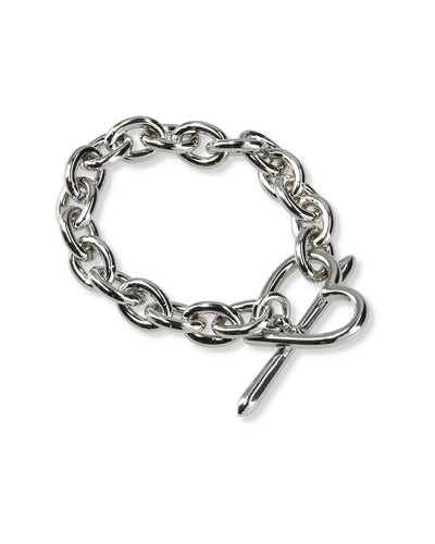 Heart Bracelet (Medium Link) - silver