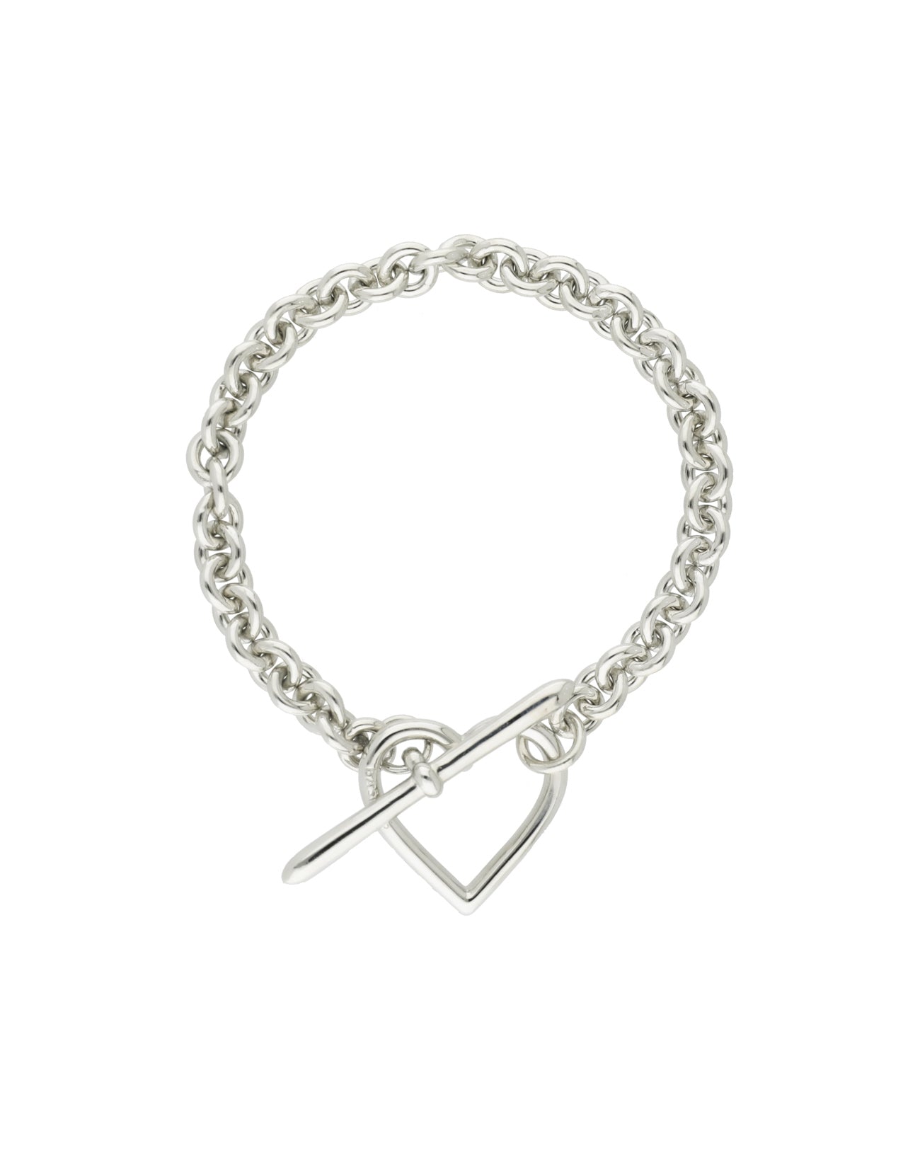 Heart Bracelet (Small Link) - silver
