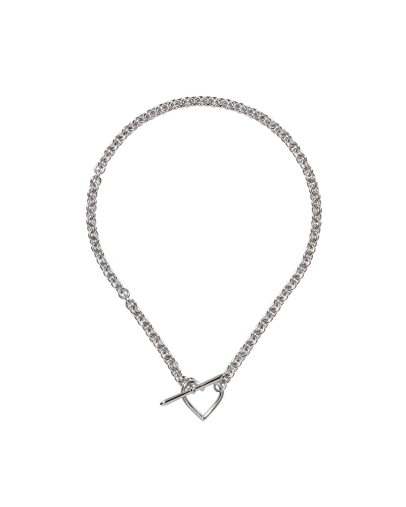 Heart Necklace (Small Link) - silver