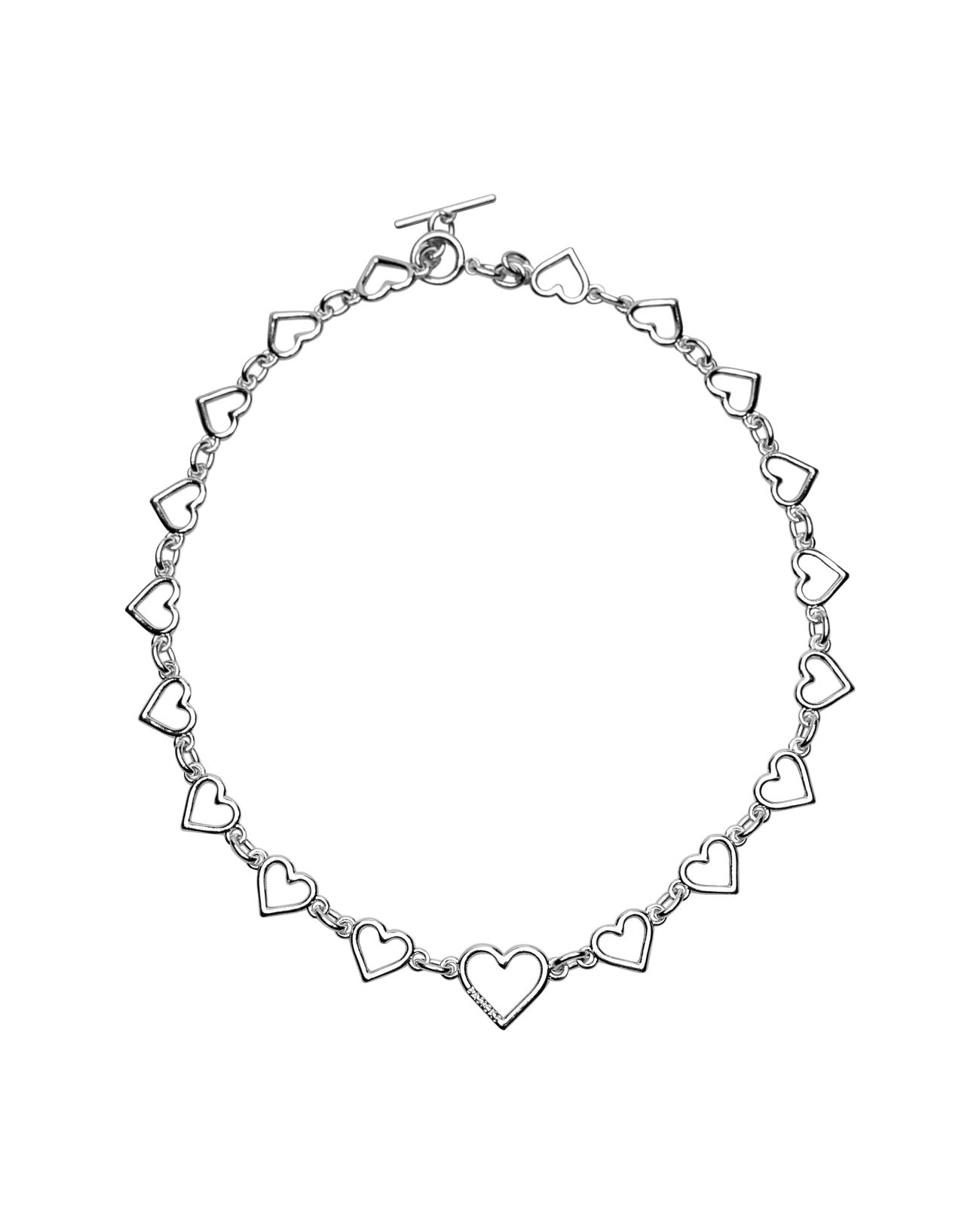 Heart Shaped Necklace - silver