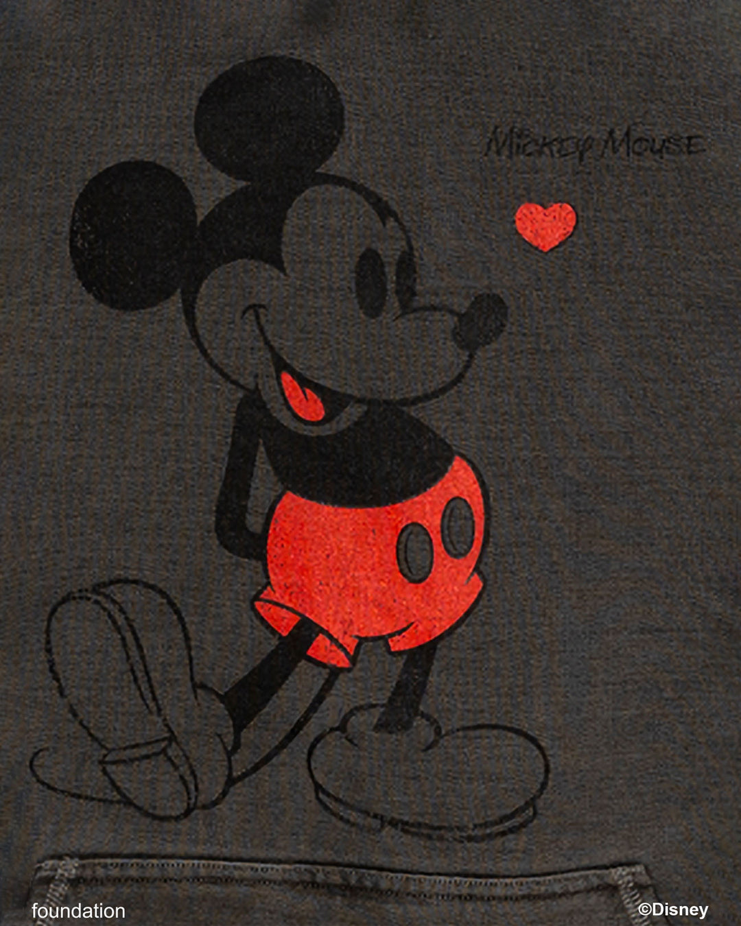 BASICKS | Mickey Mouse/Vintage Print Hoodie - black – FAB4