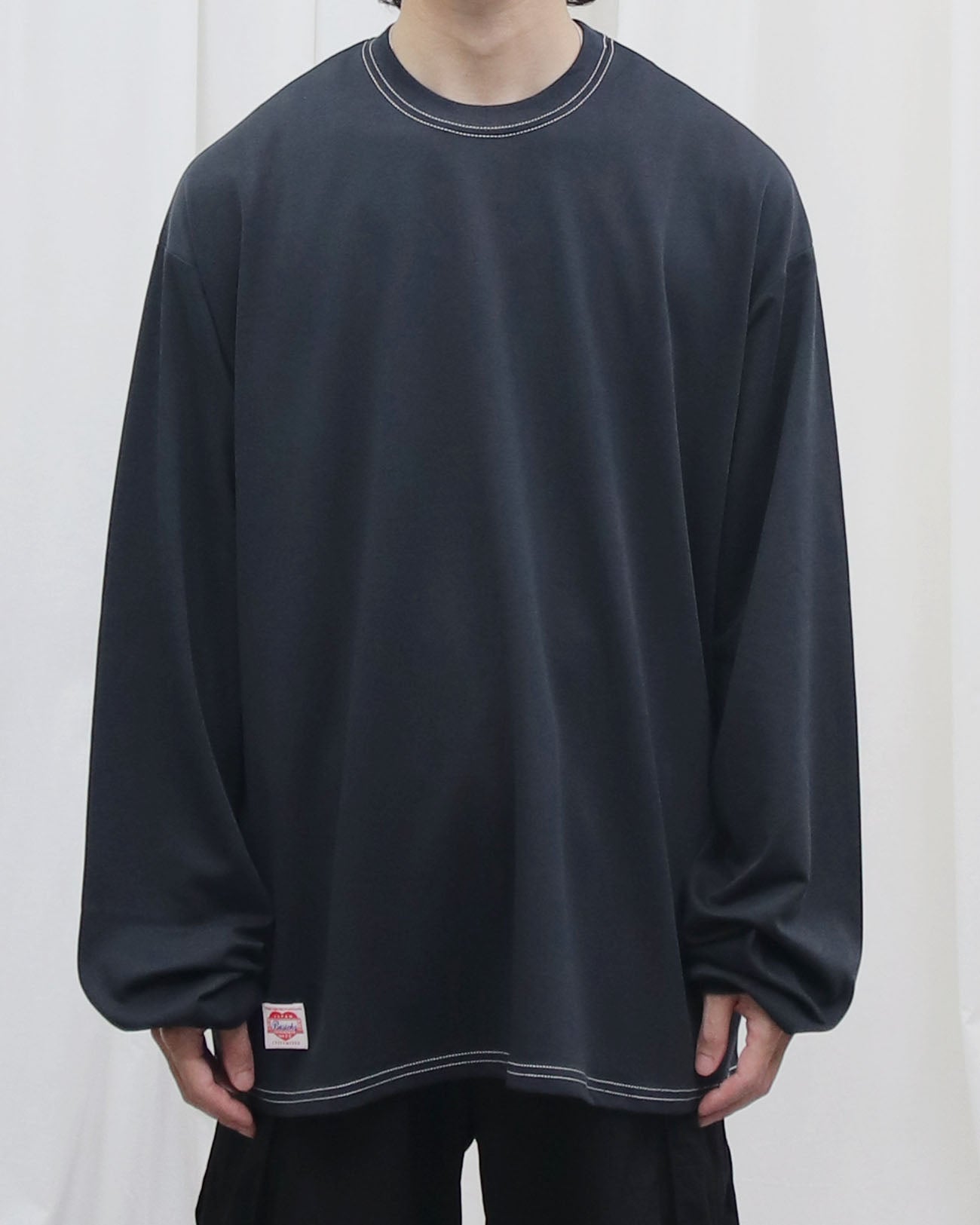 Oversized Super Fine Organic Long T-shirt - ink black