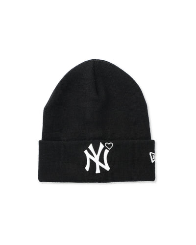 Yankees Heart Embroidery Knit Cap - black