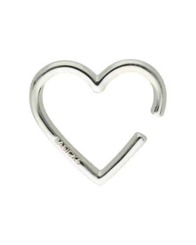 Silver Heart Ear Cuff- silver