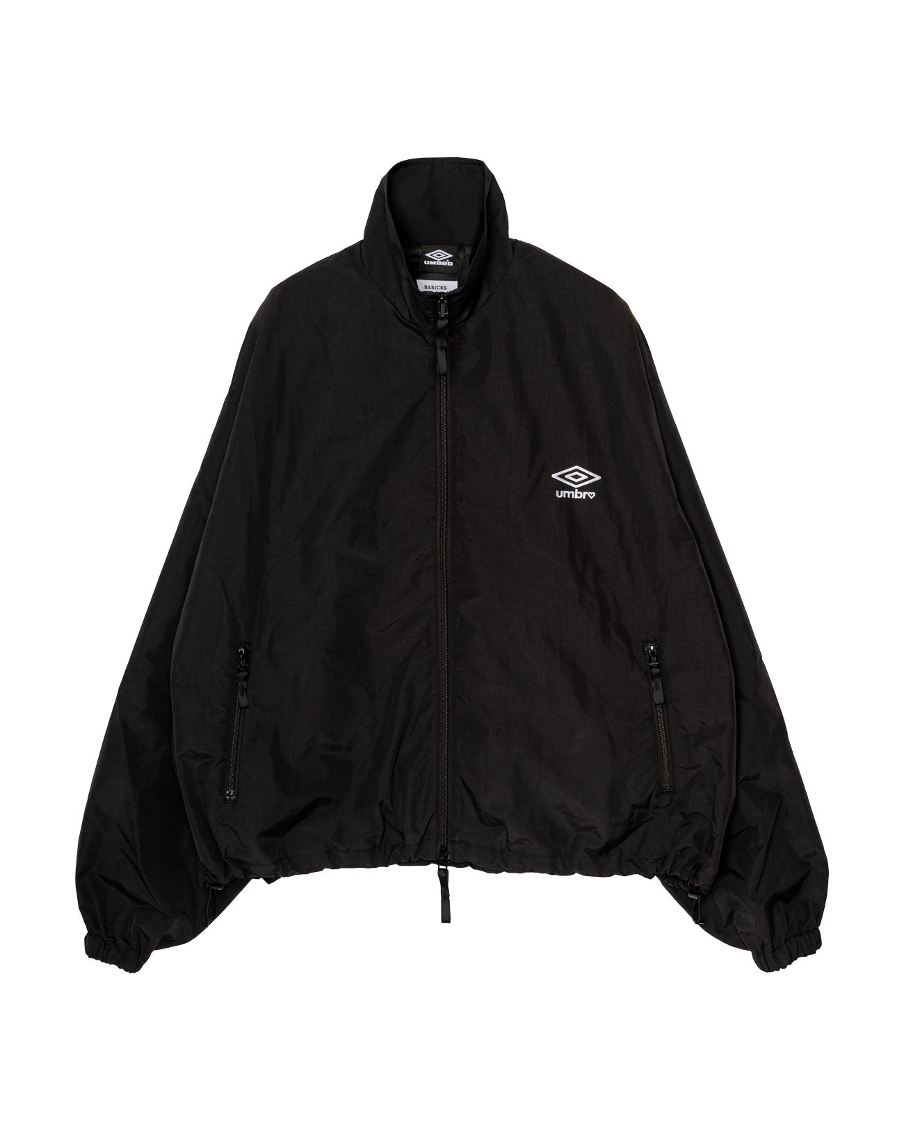 X UMBRO NYLON TRACK JACKET&TROUSER - black