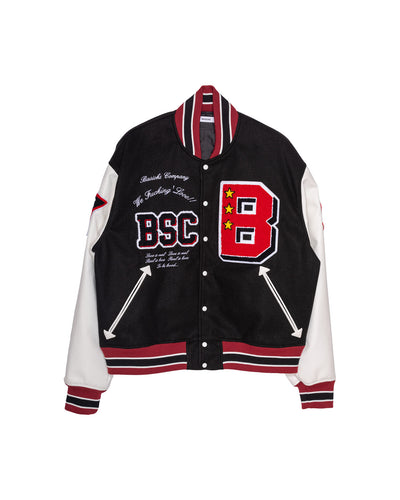 Vintage Style Varsity Jacket - black