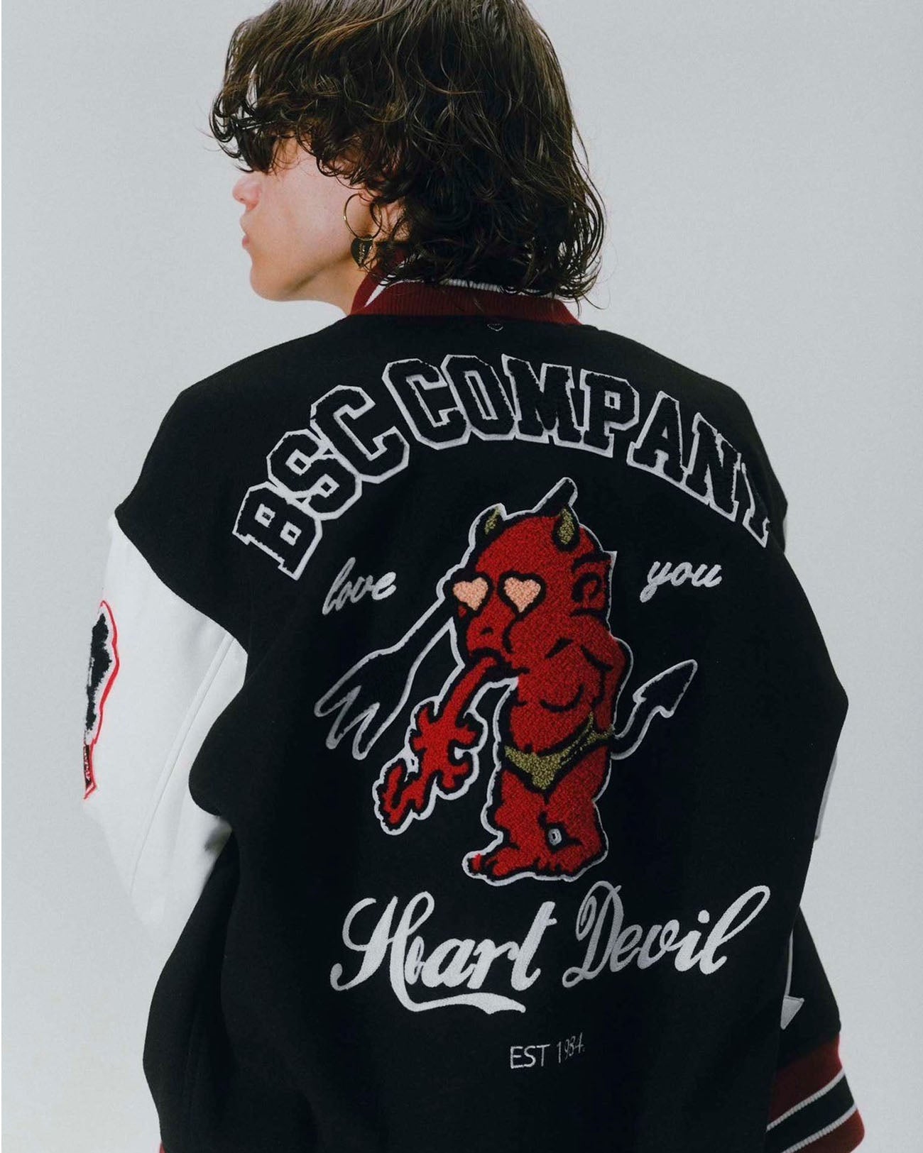 Vintage Style Varsity Jacket - black