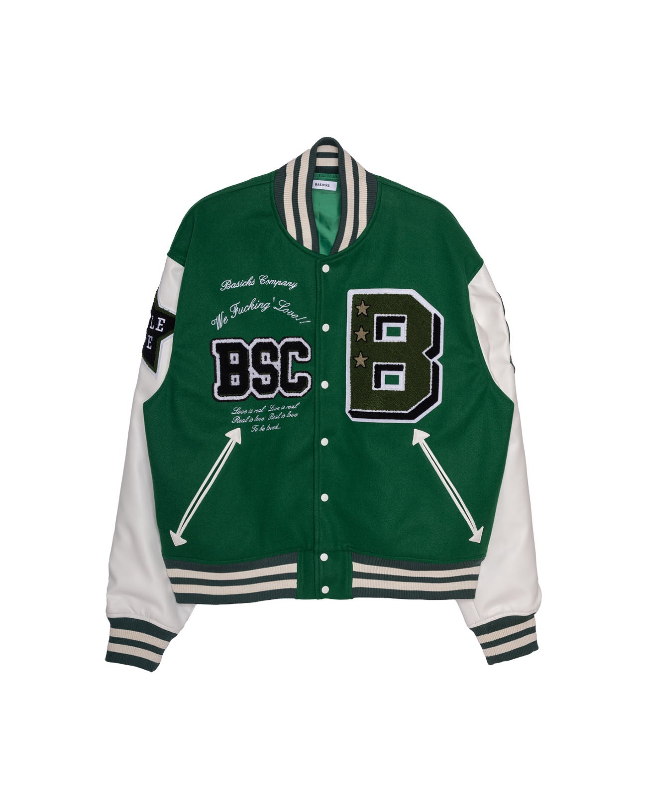 Vintage Style Varsity Jacket - green