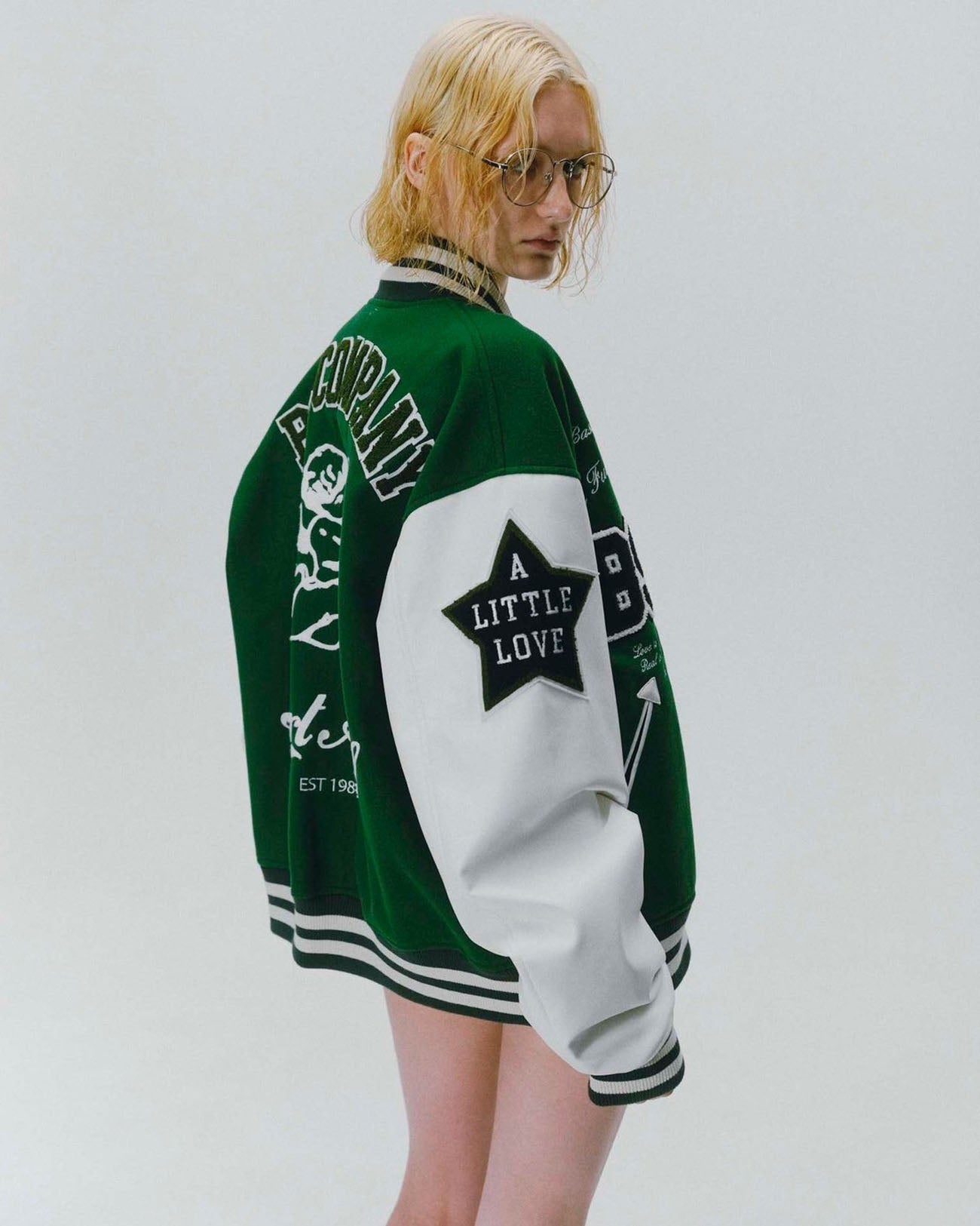 Vintage Style Varsity Jacket - green