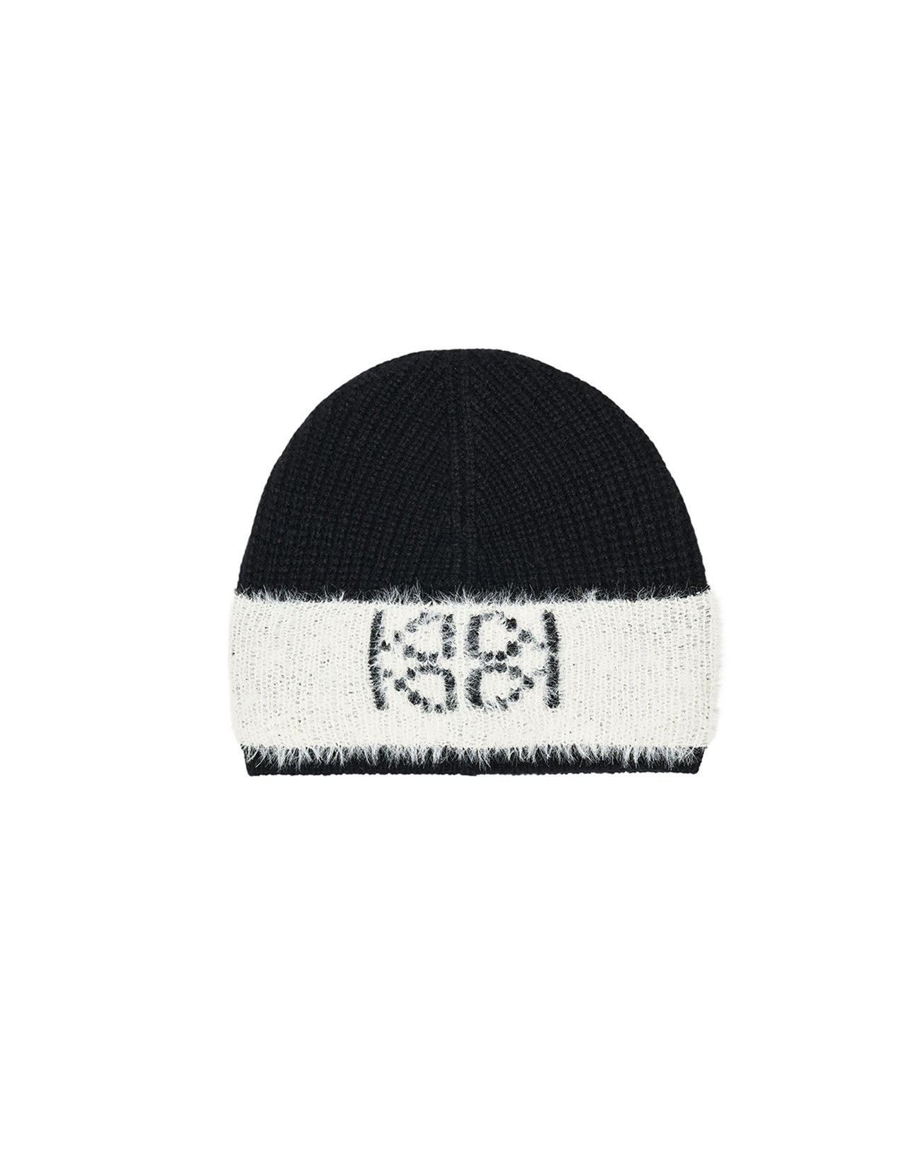 Emblem Knit Beanie UNISEX - black/ivory