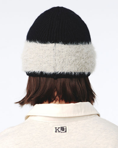 Emblem Knit Beanie UNISEX - black/ivory