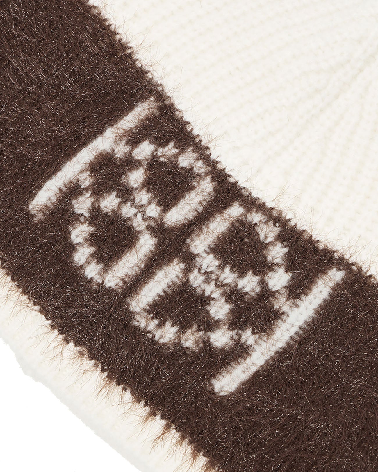 Emblem Knit Beanie UNISEX - ivory/brown