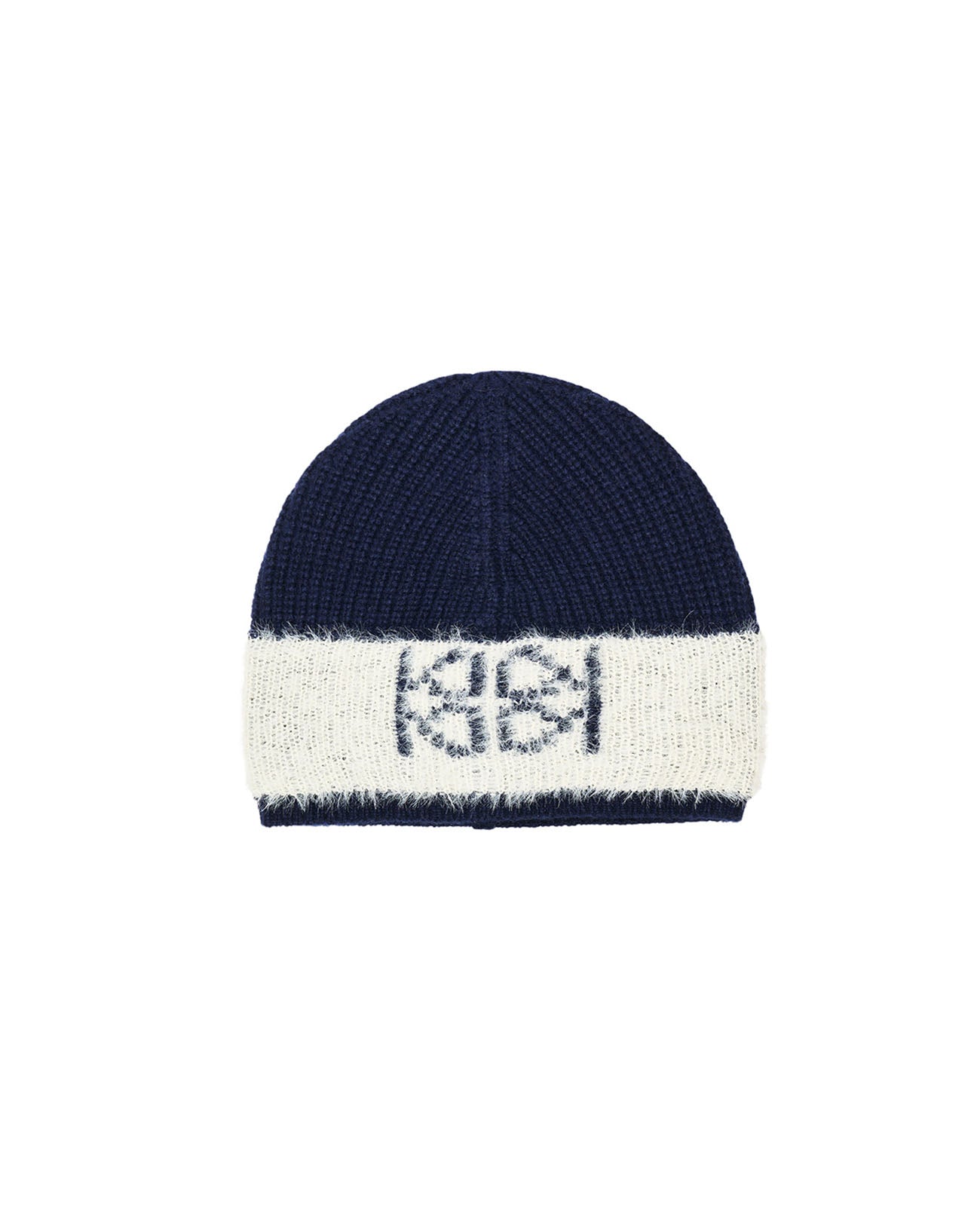 Emblem Knit Beanie UNISEX - navy/ivory