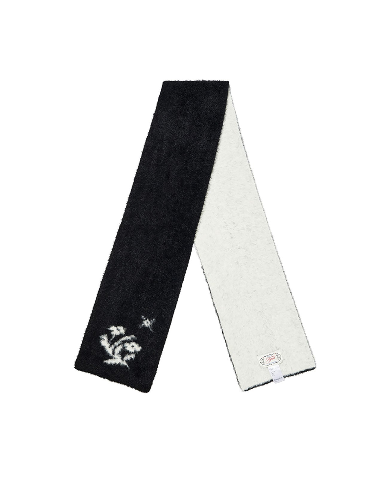 Fluffy Muffler UNISEX - black/ivory