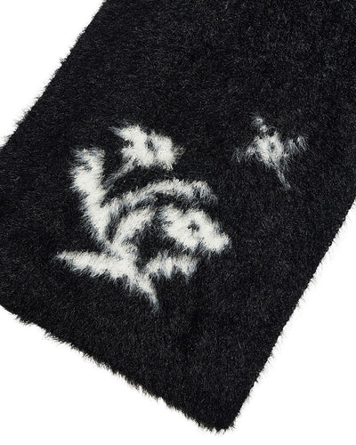 Fluffy Muffler UNISEX - black/ivory