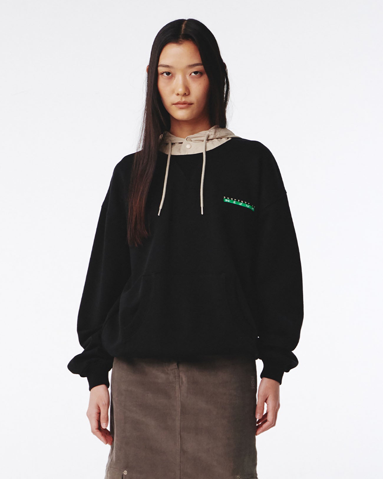 Logo ALVY Hoodie UNISEX - black/beige