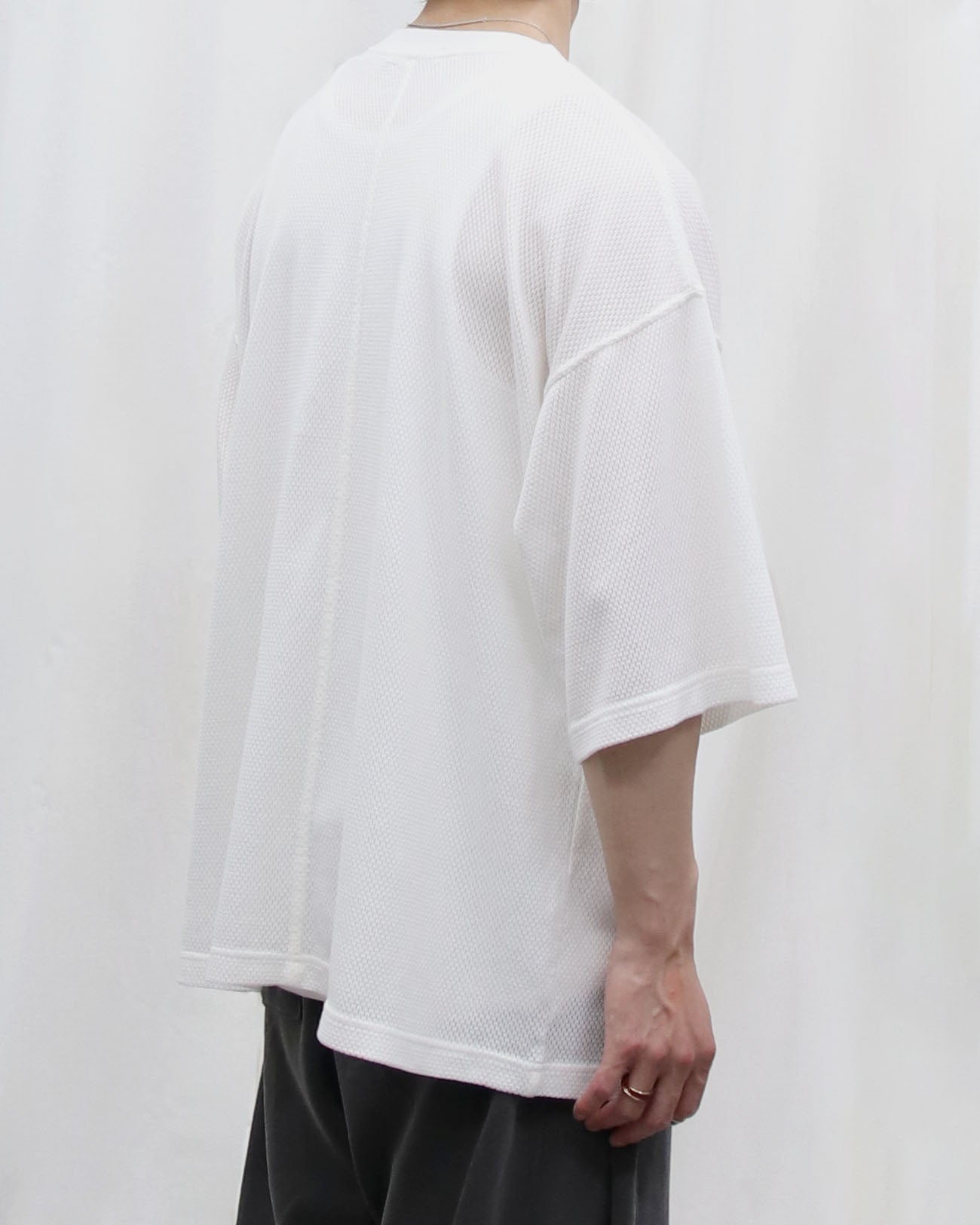 Cotton mesh H/S - white