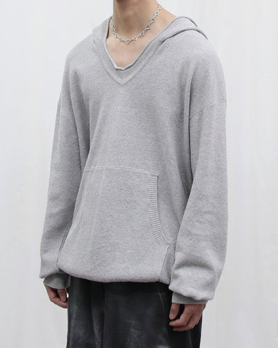 Knit hoodie - gray