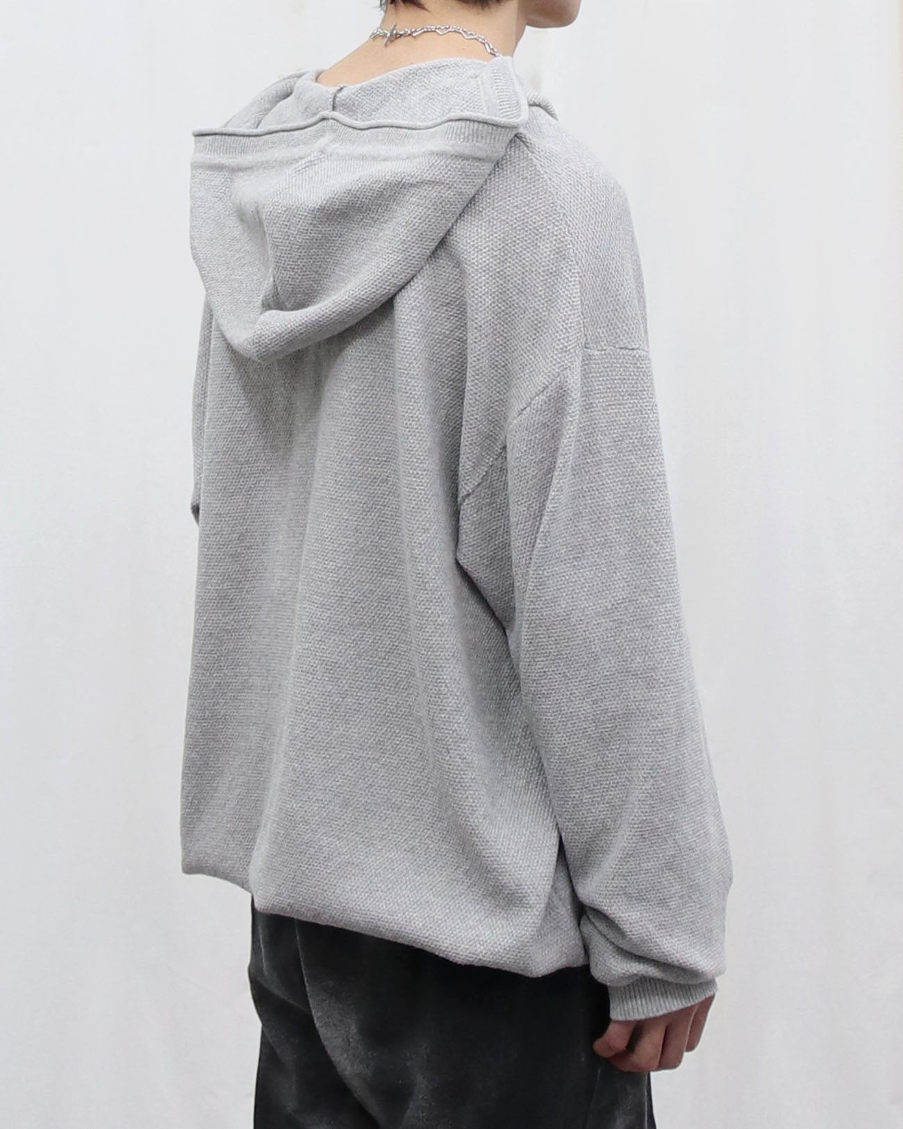 Knit hoodie - gray