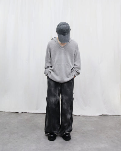 Knit hoodie - gray