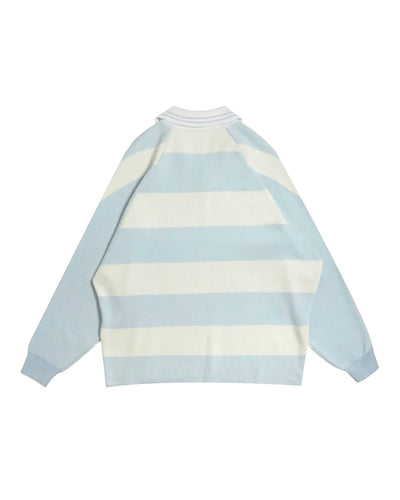 Striped Knit Rugby Top UNISEX - blue
