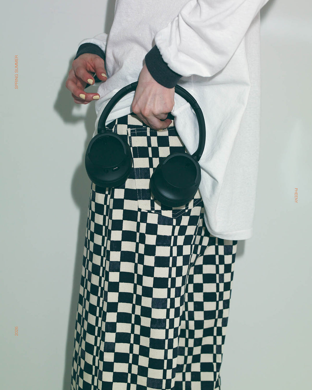 PHEENY | Checkered High Waist Wide Pant - navy – FAB4 ONLINE STORE
