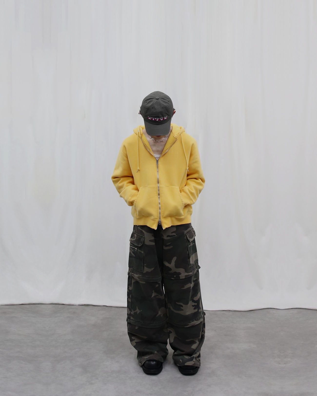 Athletic fleece zip up hoodie (BOYS) - yellow