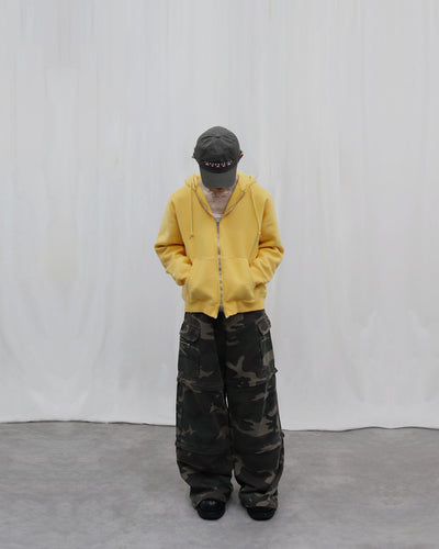 Athletic fleece zip up hoodie (BOYS) - yellow