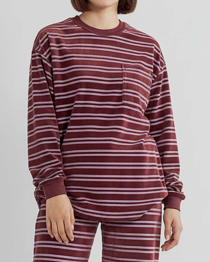 PHEENY | Velvet border L/S - burgundy – FAB4 ONLINE STORE
