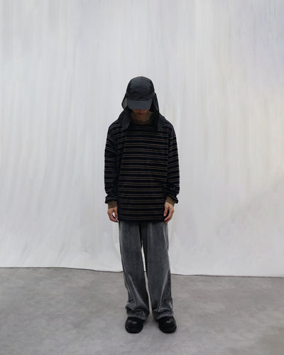 Velvet border L/S (BOYS) - navy