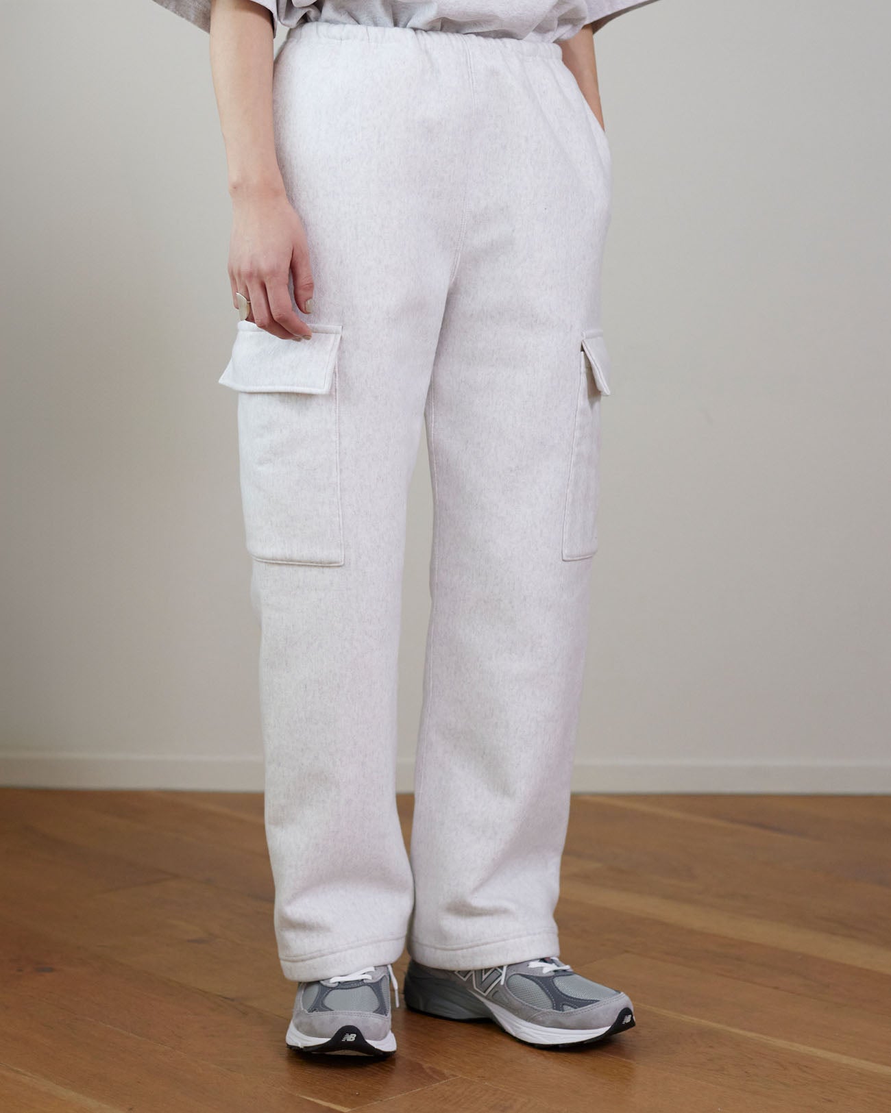 Athletic fleece cargo pants - gray