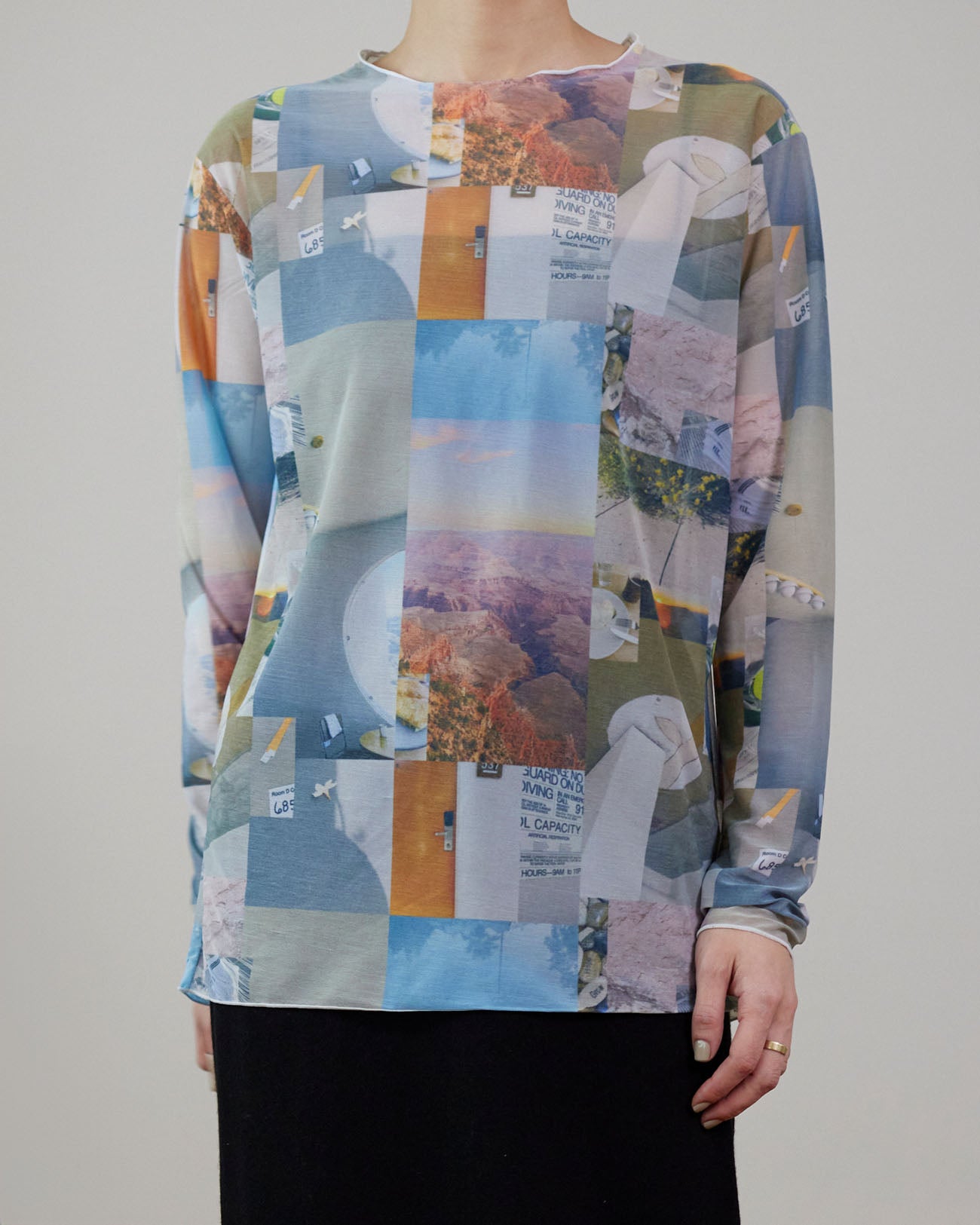 Print jersey crew neck - multi