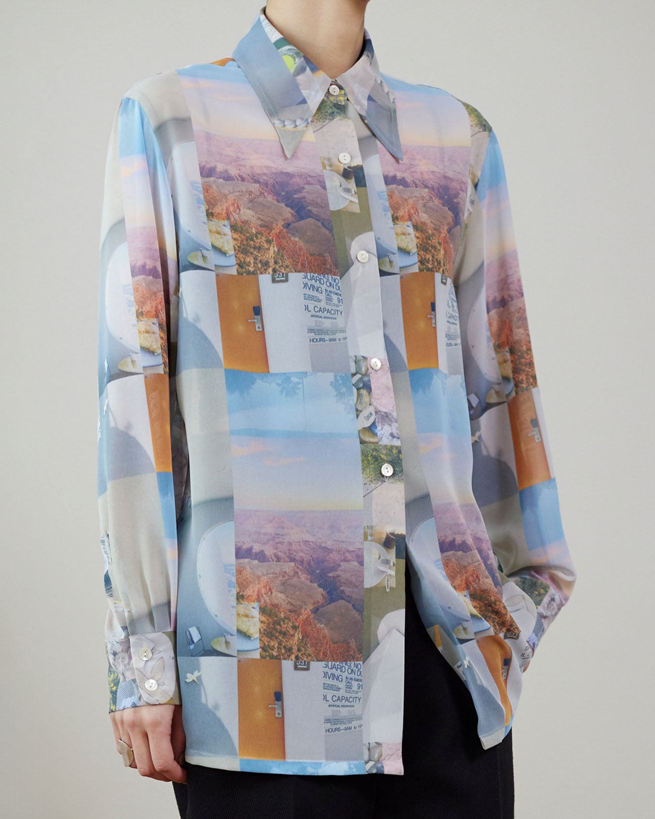 Print chiffon shirt - multi