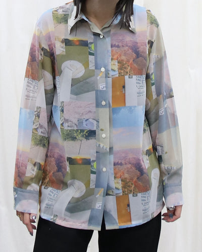 Print chiffon shirt - multi