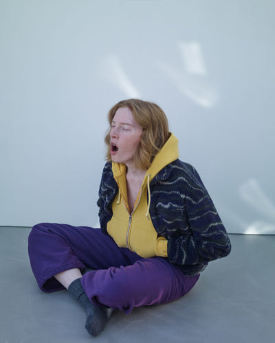 Athletic fleece zip up hoodie (BOYS) - yellow