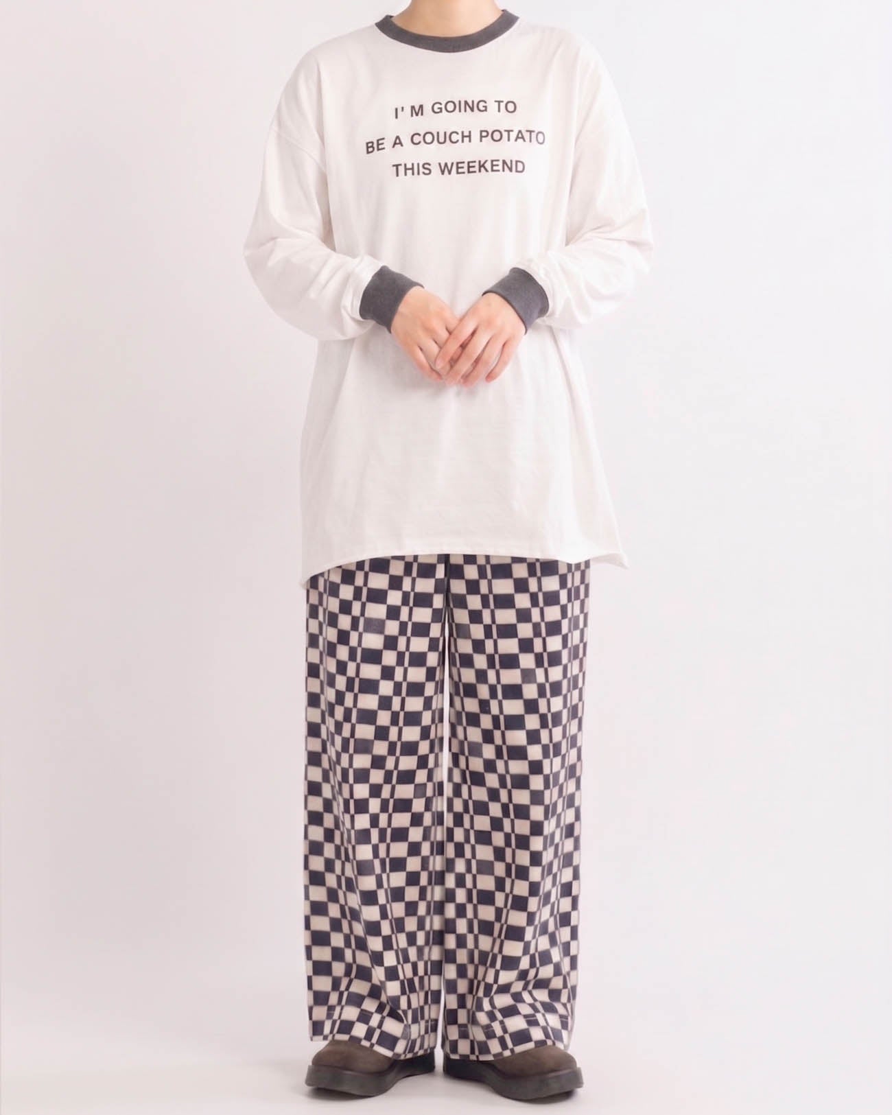 PHEENY | Flocked Vintage Jersey L/S Ringer Tee - white – FAB4 PHEENY | Flocked Vintage Jersey L/S Ringer Tee - white – FAB4