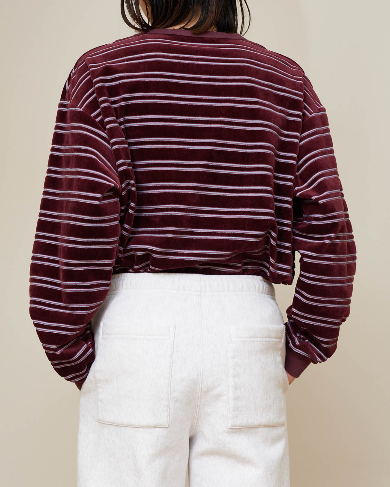 PHEENY | Velvet border L/S - burgundy – FAB4 ONLINE STORE